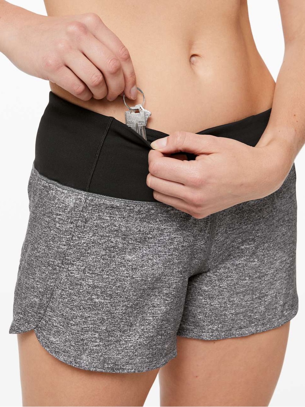 Lululemon Run Times Short II 4" Heather Lux Multi Black / Black Size 6
